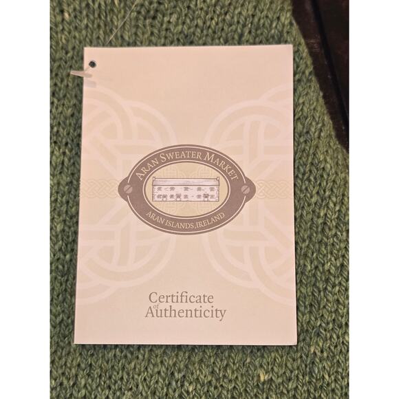 Aran Ireland 100% Natural Wool Crop Hooded Sweater Green Large NWT Certified - Picture 8 of 11